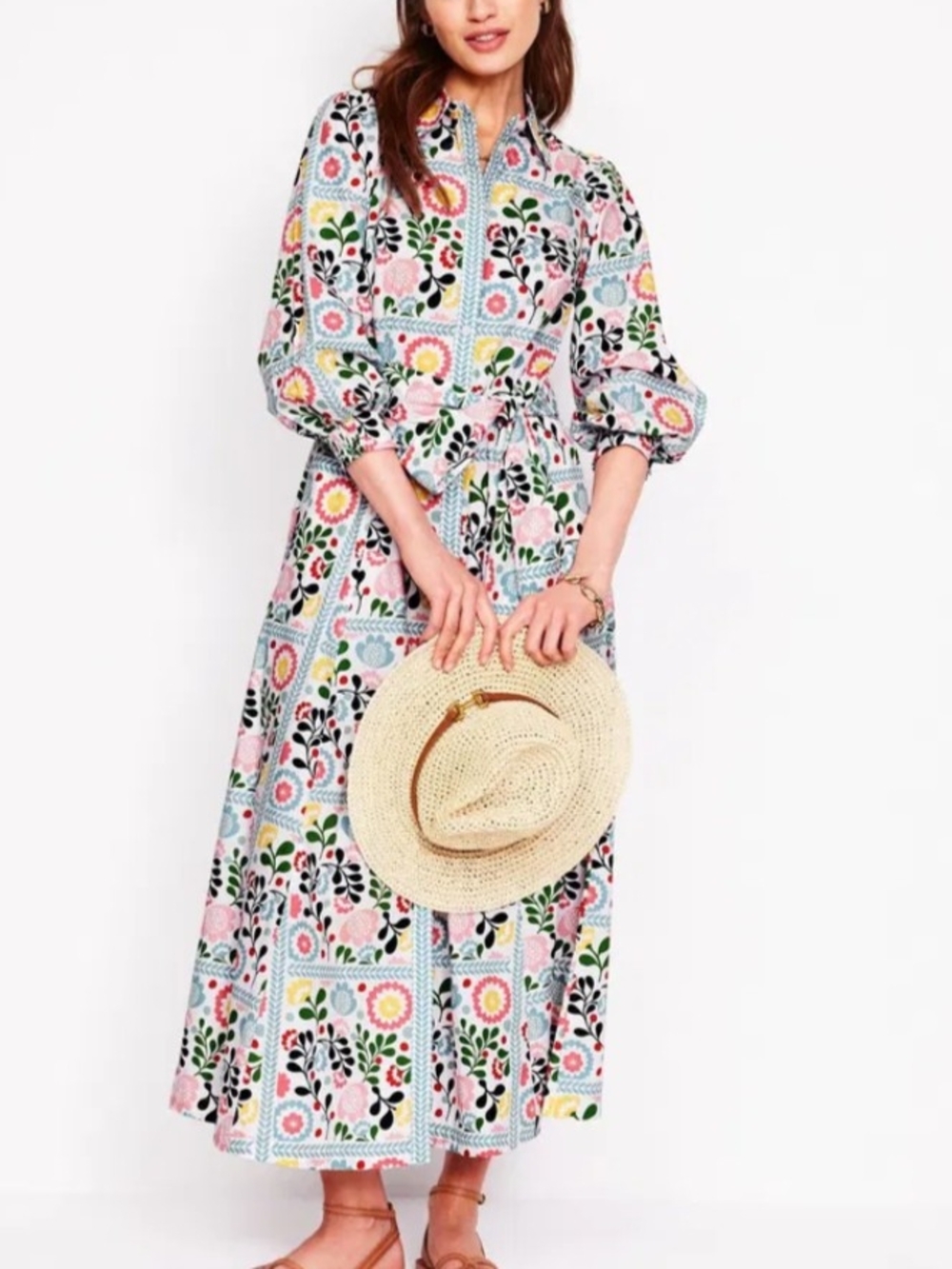 🌼B2G1🌼 Boden Clara Cotton Floral Shirtdress Size 8R NWOT - Picture 2 of 11